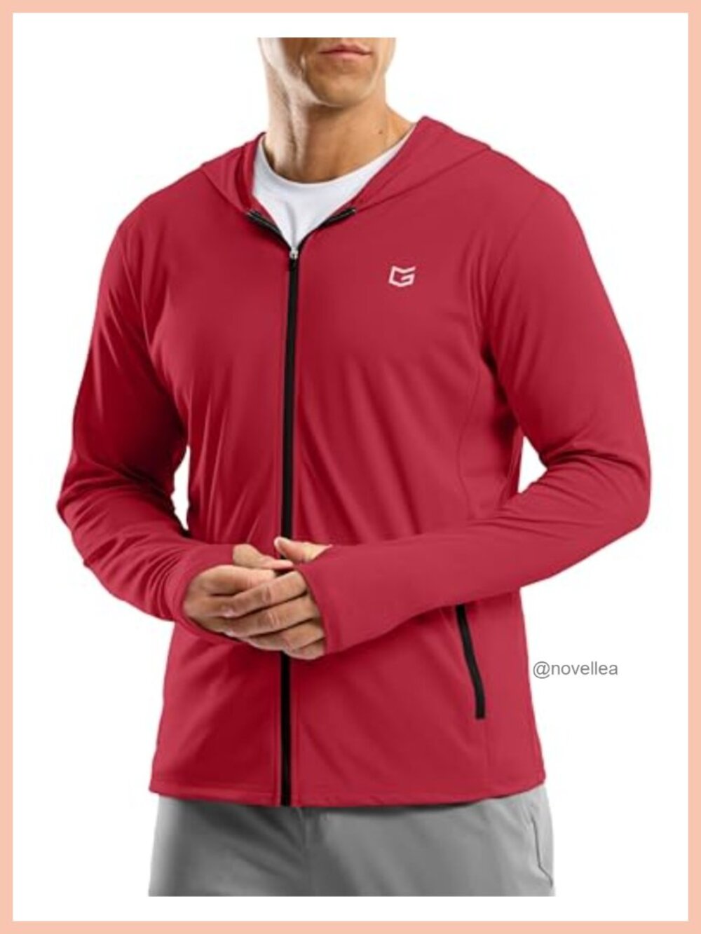 UPF 50+ Sun Hoodie Full Zip Thumbholes Quick Dry Hiking Fishing Shirt